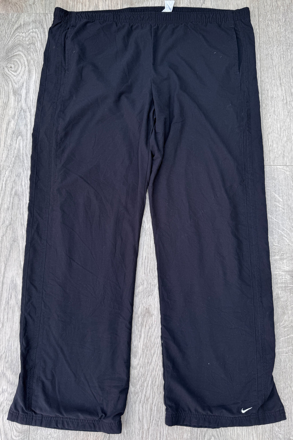 Nike Vintage Track Pants Mens XL Black Woven Training Bottoms