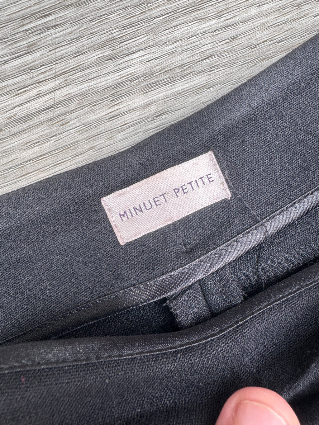 Minuet Petite Womens Trousers UK 14 W34 L28 Black Smart Formal Straight Leg
