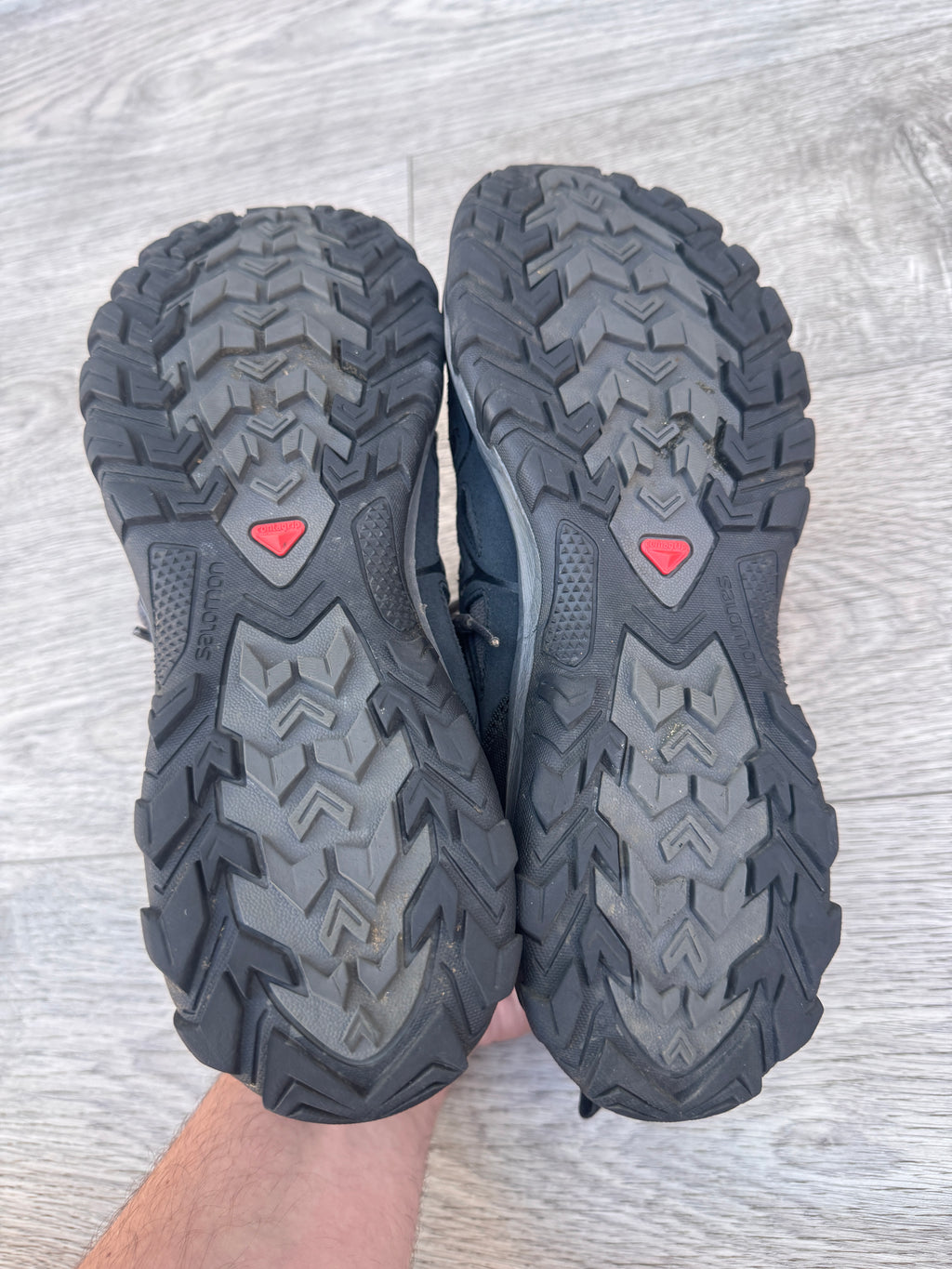 Salomon Mens Walking Hiking Trail Shoes Trainers Black Grey Contagrip UK 10