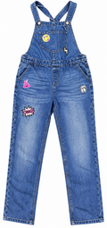 The Children's Place Girls Denim Dungarees Age 16 Blue Jeans Emoji Patches