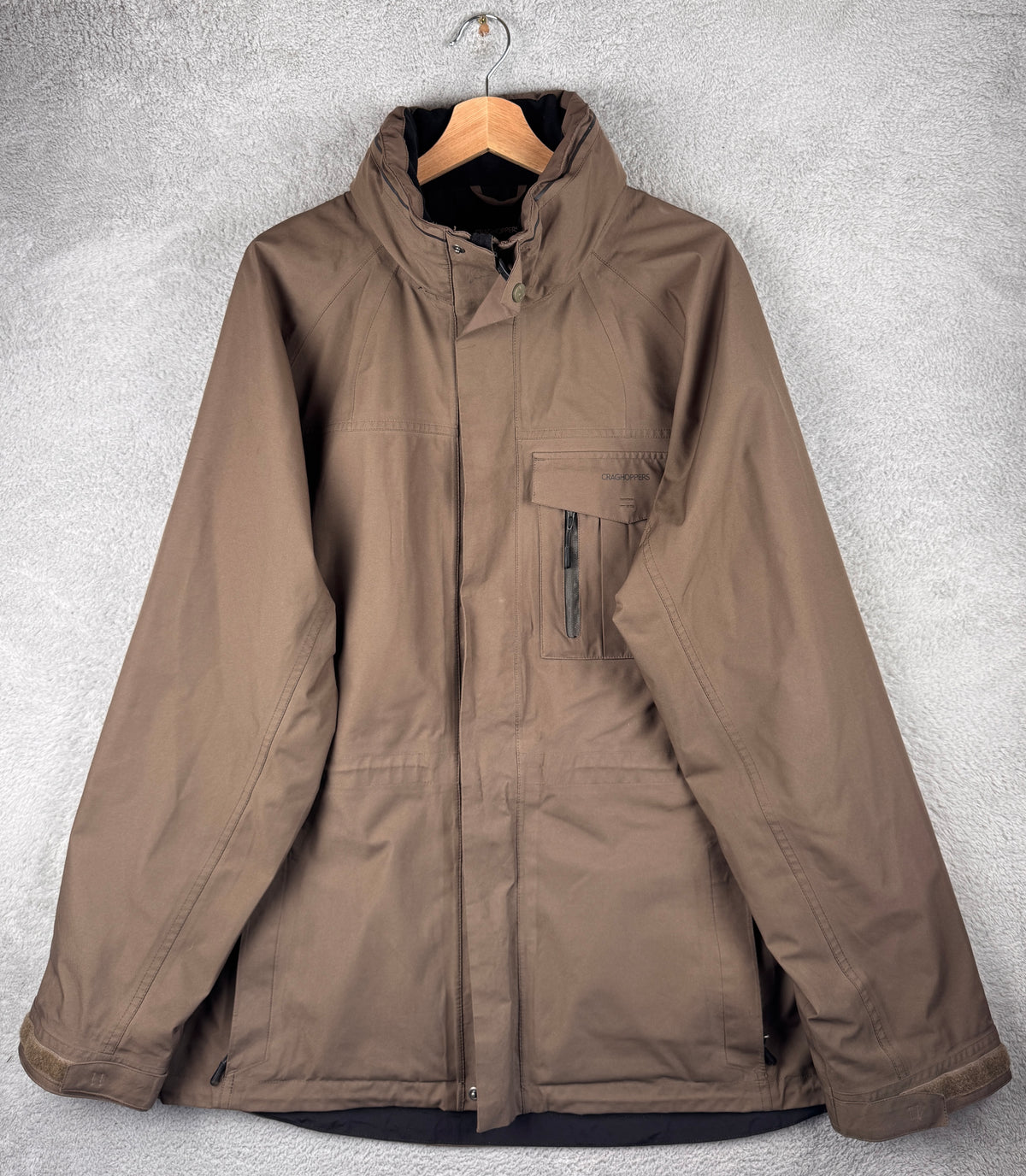 Craghoppers Gore-Tex Mens Jacket XL Brown Waterproof Hooded Hiking