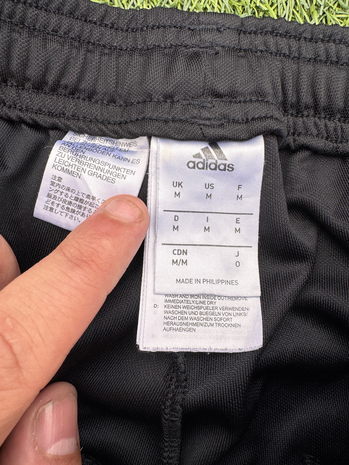 Adidas Mens Track Pants Medium Black White Training Football Joggers