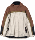BoardPunk Mens Large Snowboard Ski Jacket Brown Cream Hooded Winter