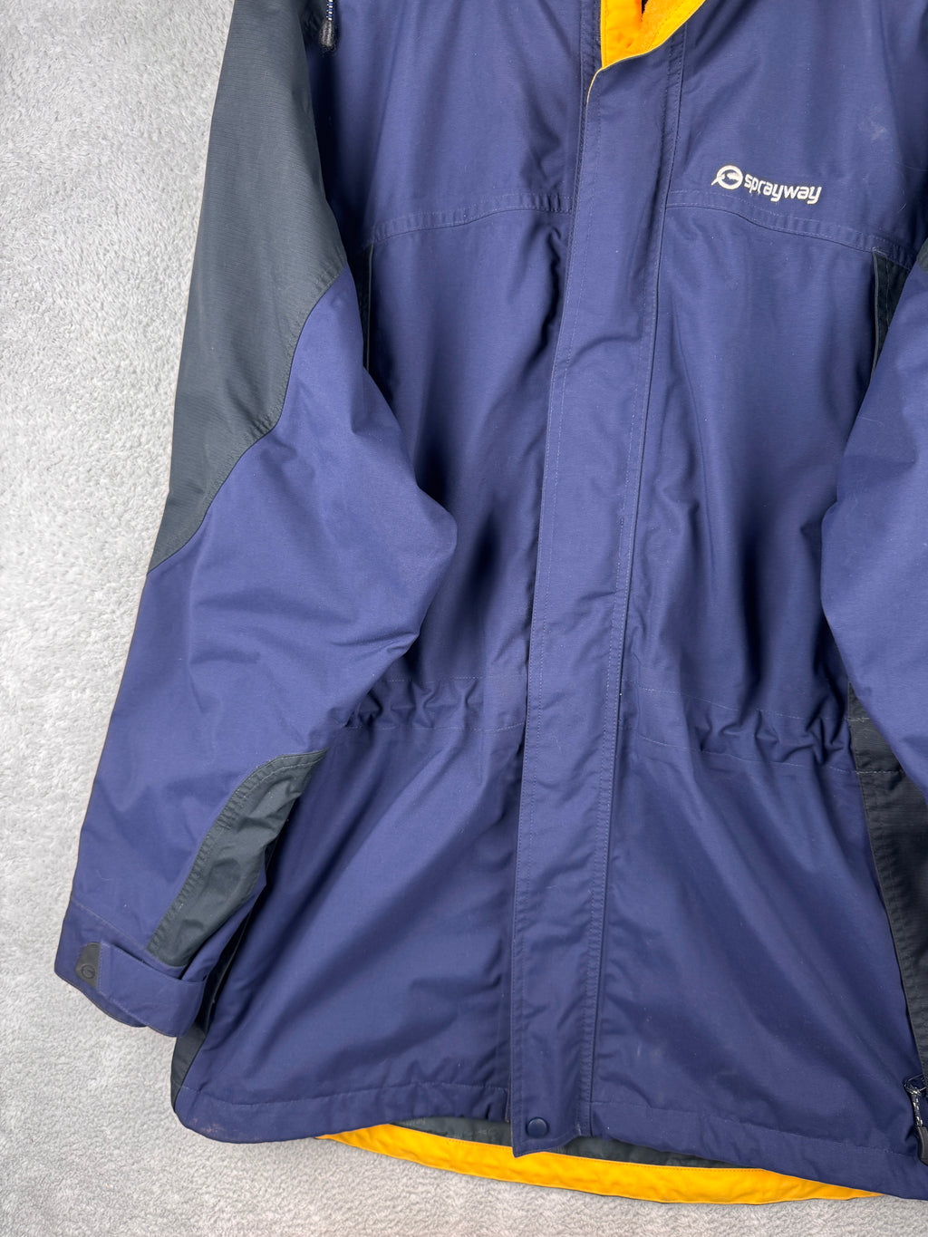 Sprayway Mens Medium Waterproof Jacket Navy Blue Hooded Outdoor Coat