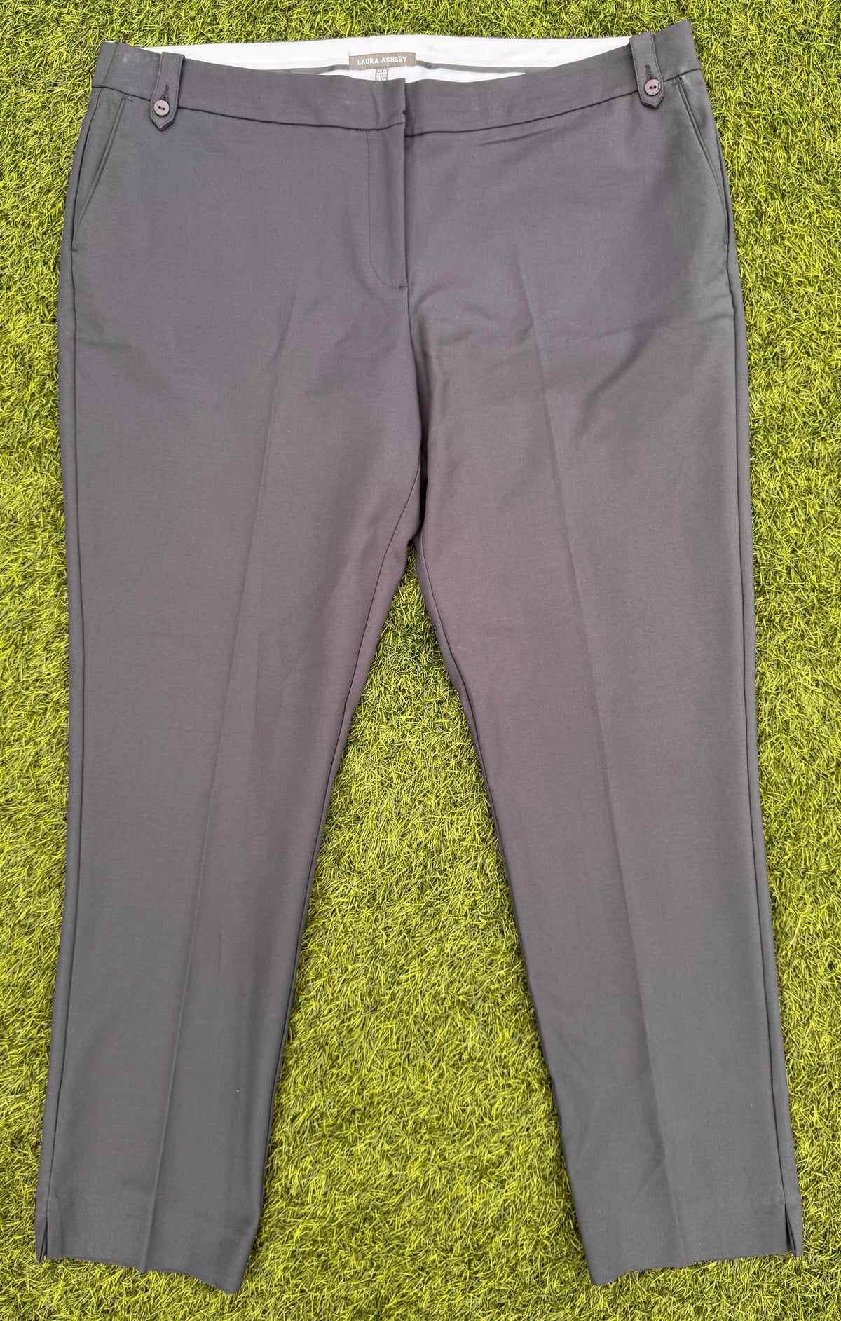 Laura Ashley Womens Trousers UK 18 Grey Tailored Straight Leg