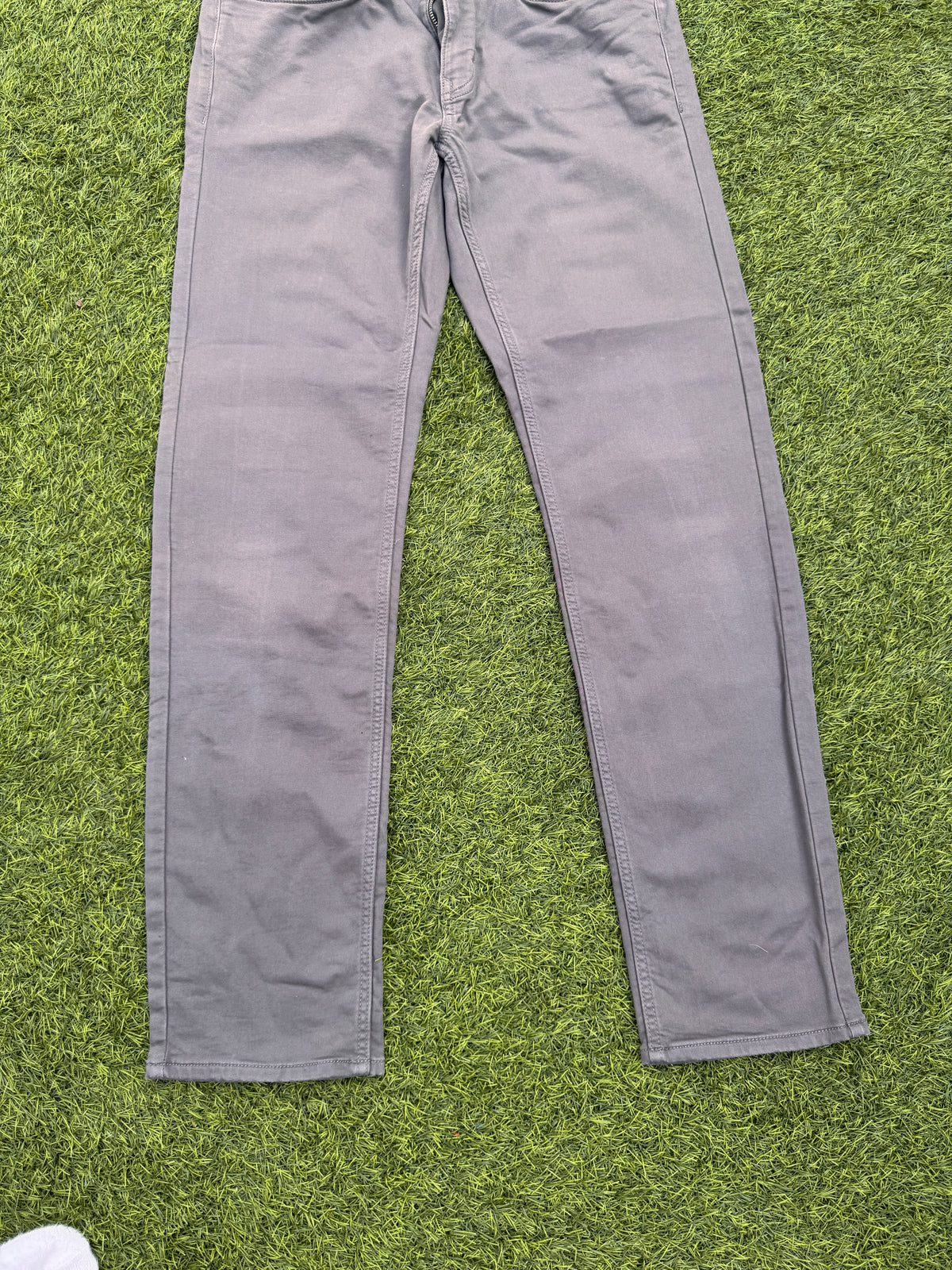 Orvis Mens Trousers W32 L34 Grey Straight Leg Cotton