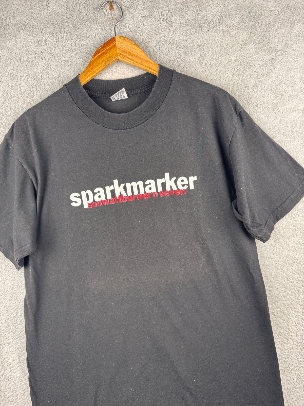 Vintage Sparkmarker 500 Watt Burner Seven T Shirt Black USA Made 90s Size Large