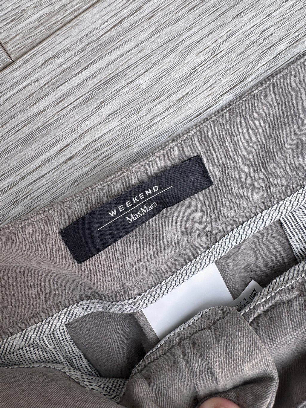 Max Mara Weekend Womens Trousers UK 16 Grey Silk Linen Wide Leg Smart