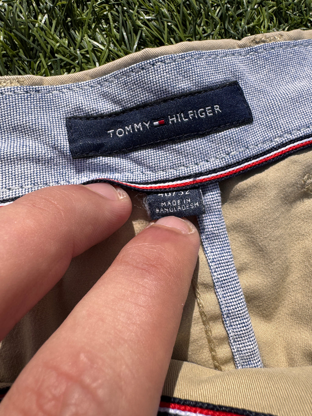 Tommy Hilfiger Mens Chino Trousers Beige W40 L32 Cotton Smart
