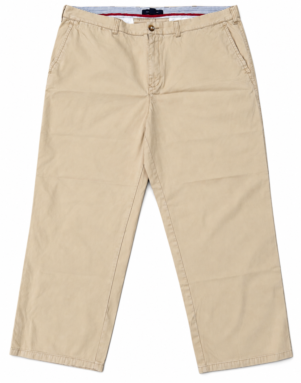 Tommy Hilfiger Mens Chino Trousers W42 L28 Beige Tan Straight Leg