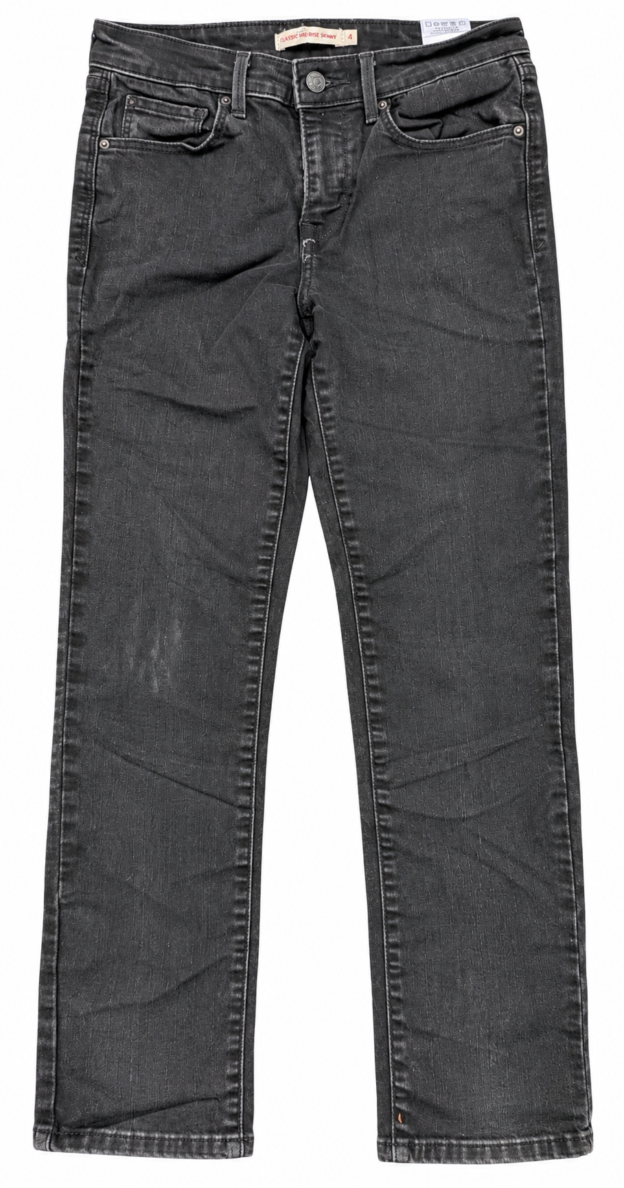 Levis Womens Jeans W27 L30 Black Classic Mid Rise Skinny Stretch