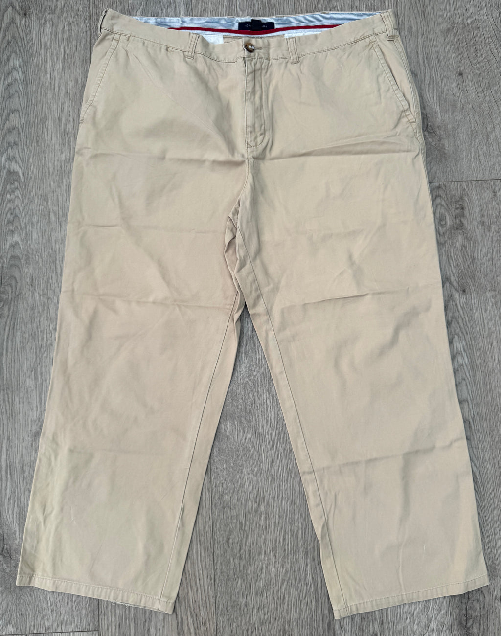 Tommy Hilfiger Mens Chino Trousers W42 L28 Beige Tan Straight Leg