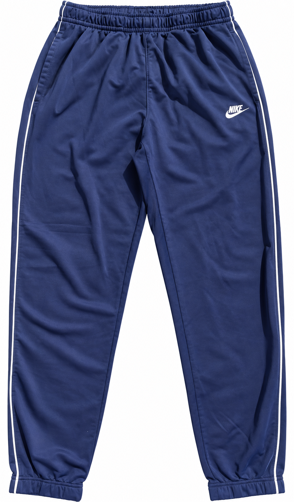 Nike Track Pants Mens Large Navy Blue White Stripe Joggers