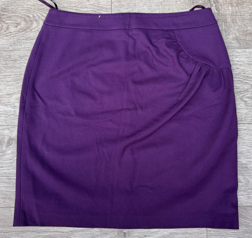 Phase Eight Womens Purple Pencil Skirt UK 14 Knee Length Ruched