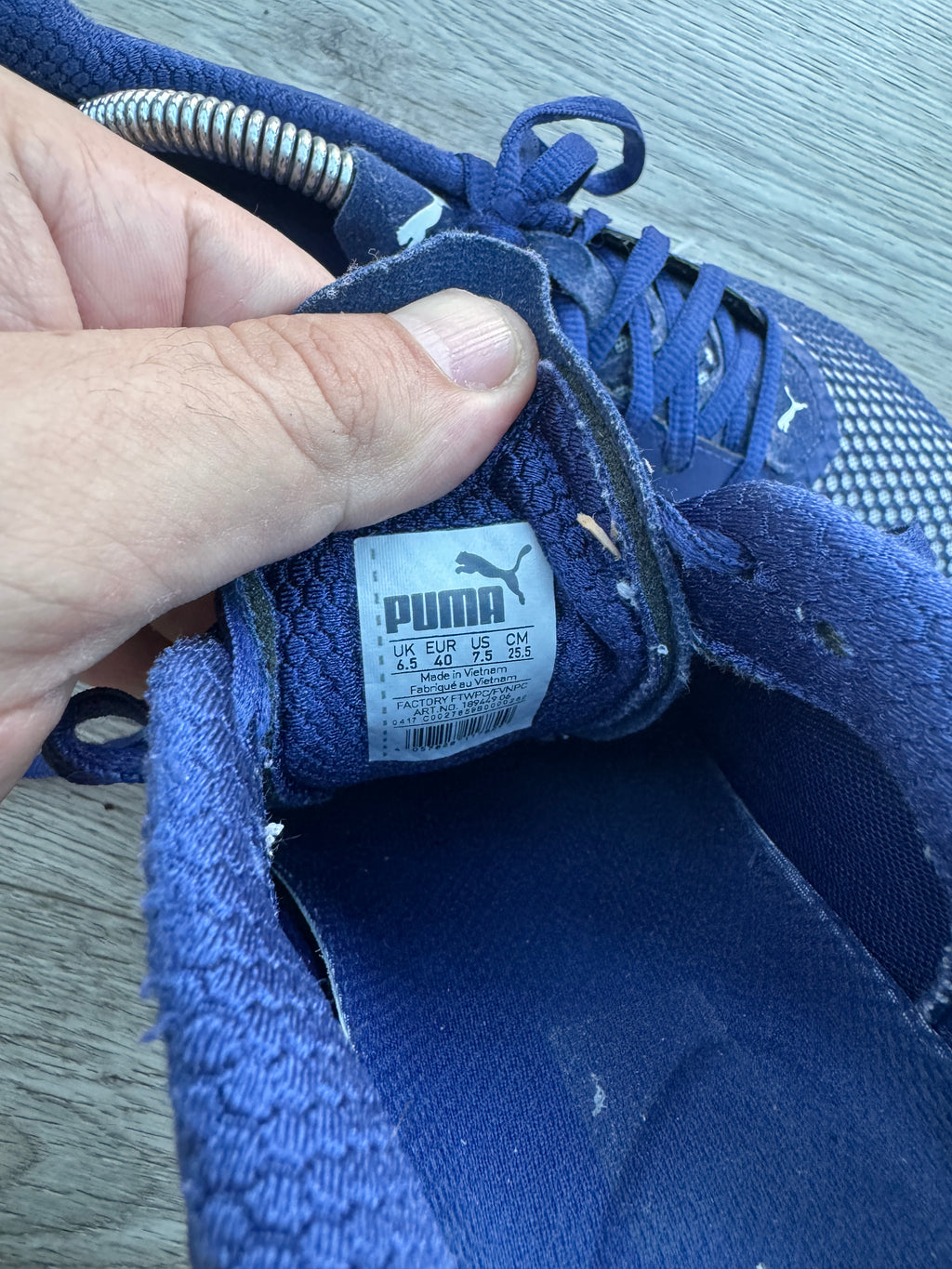 Puma Ignite Mens Running Trainers Navy Blue White UK 6.5