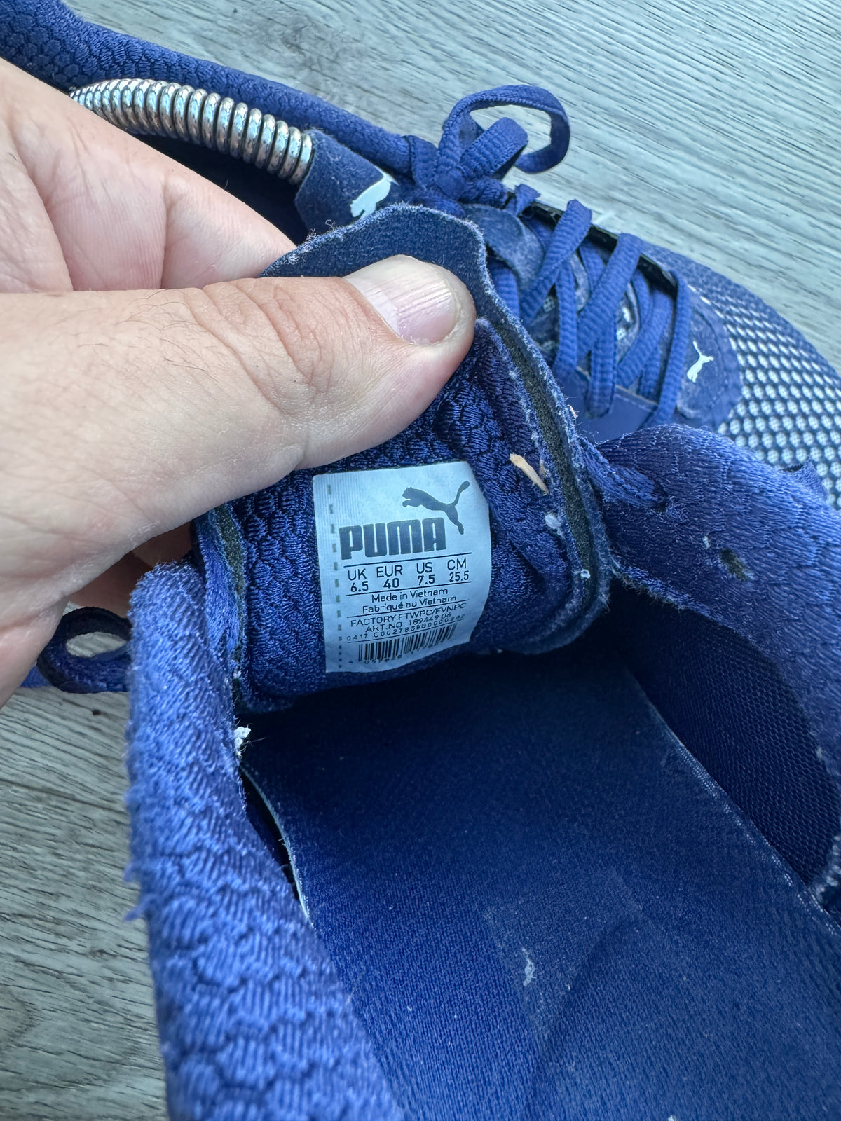 Puma Ignite Mens Running Trainers Navy Blue White UK 6.5