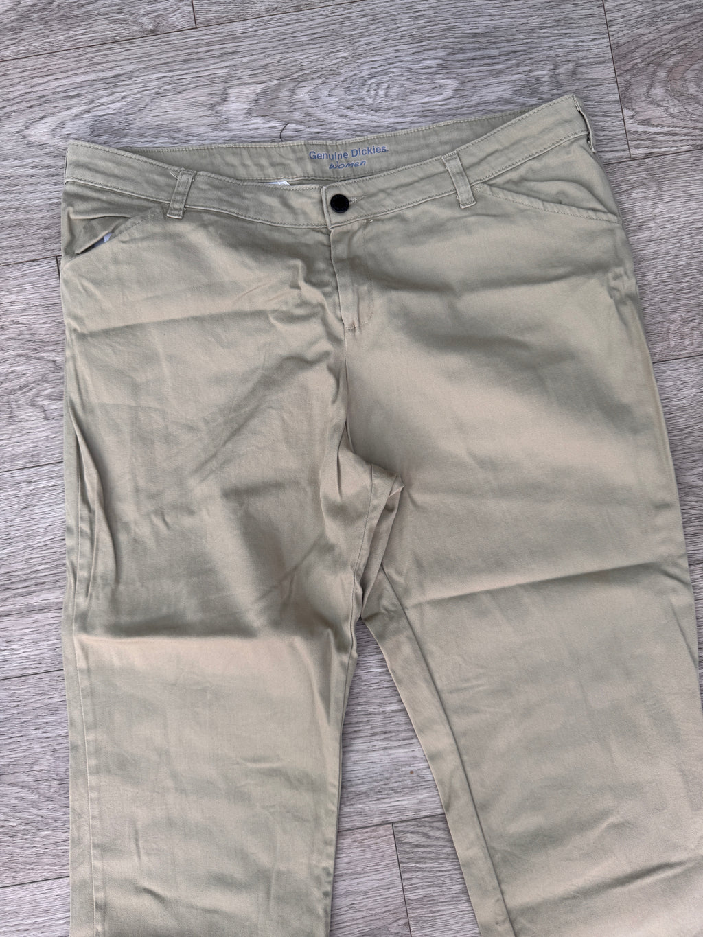 Dickies Womens Relaxed Fit Chino Trousers Beige Stone Workwear W 38 L 28