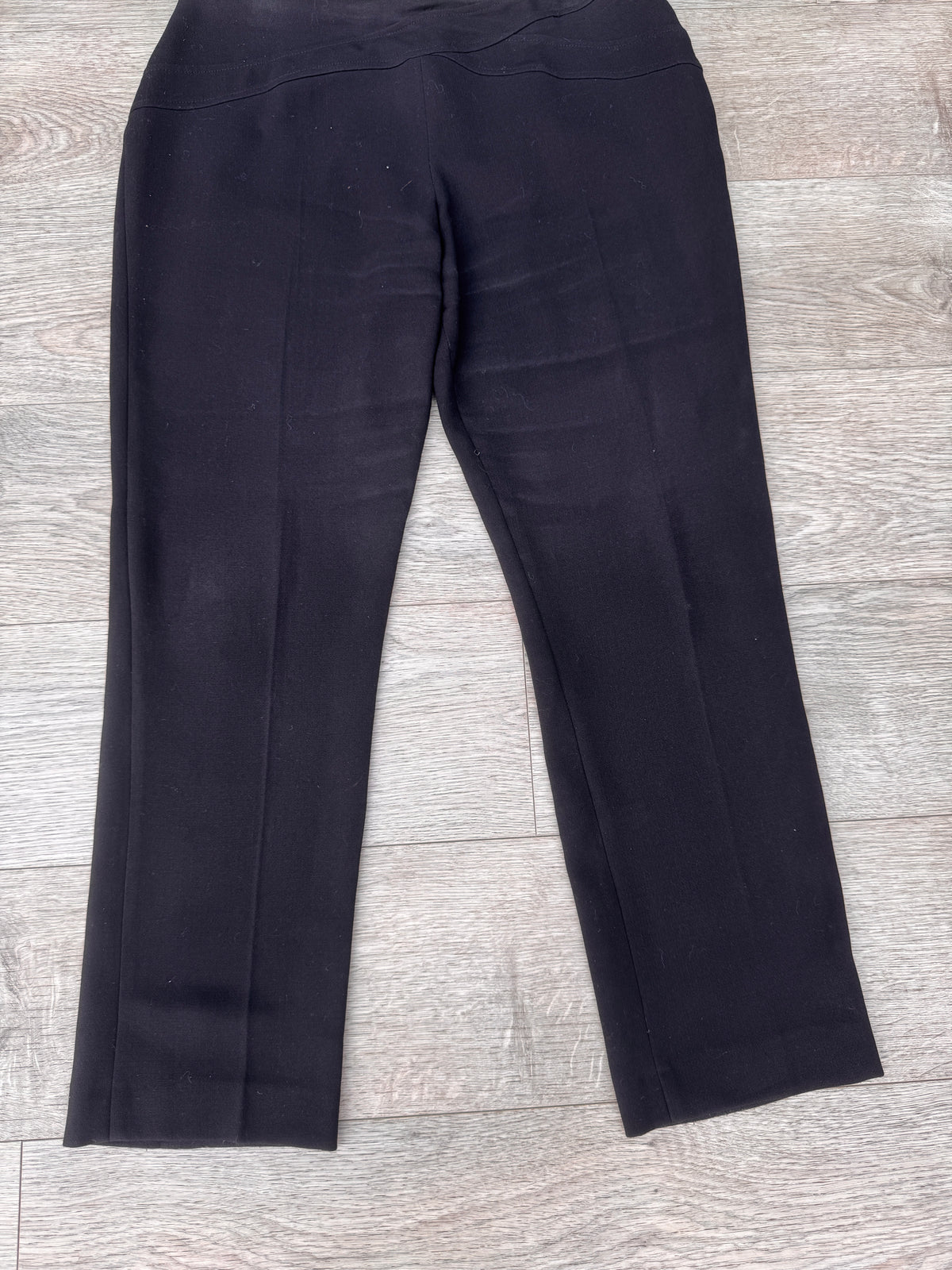 Minuet Petite Womens Trousers UK 14 W34 L28 Black Smart Formal Straight Leg