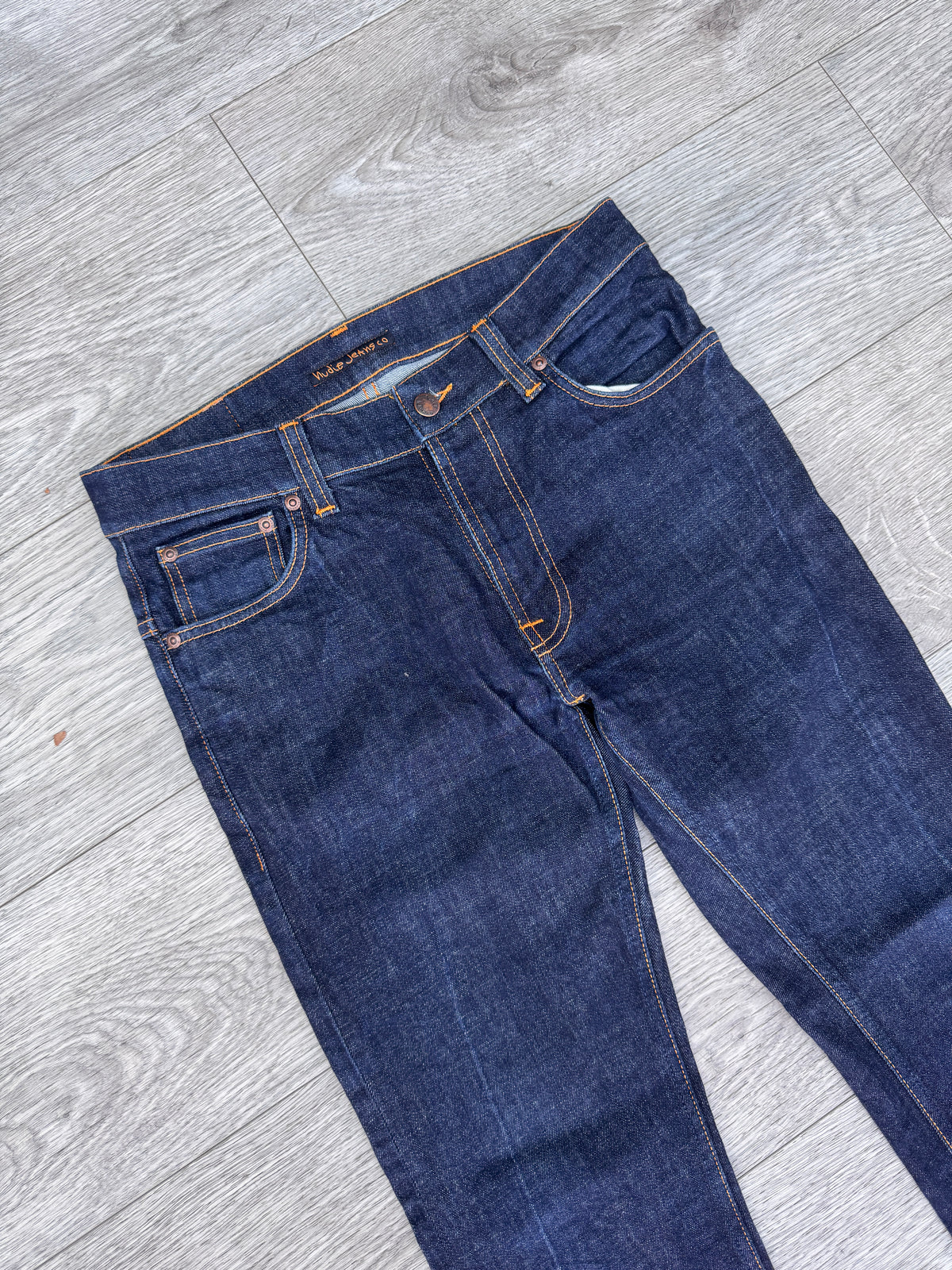 Nudie Jeans Co Thin Finn Mens Jeans W31 L30 Dark Blue Dry Twill Slim Fit