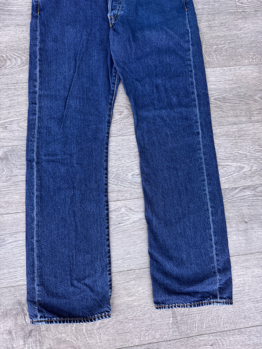 Levi's 501 Mens Jeans W36 L32 Blue Denim Straight Leg Button Fly