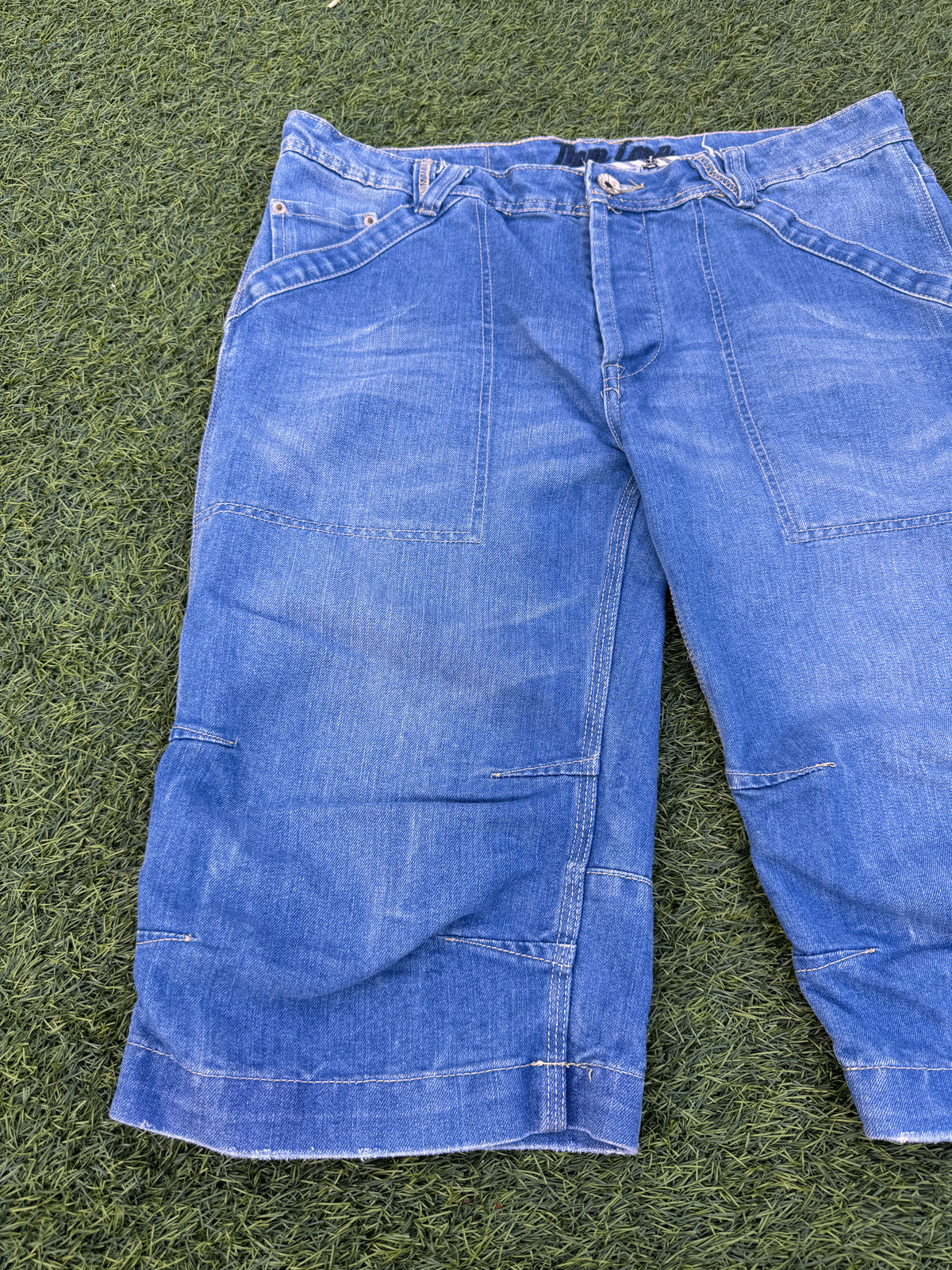 Denim Co Mens Blue Denim Carpenter Shorts W36 Baggy Long Y2K Utility