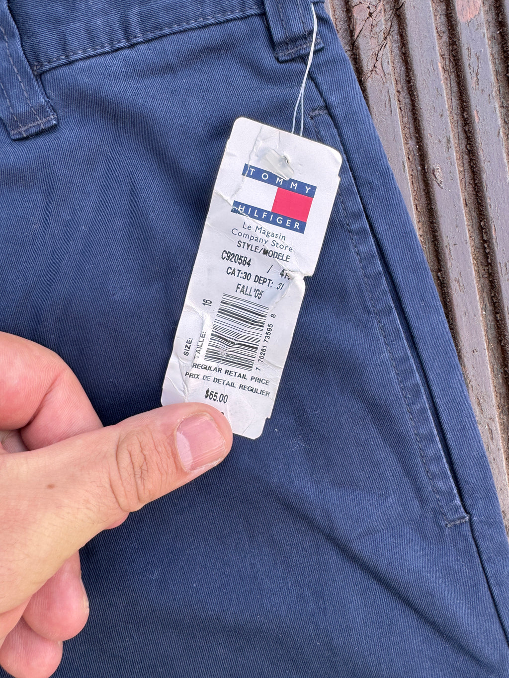 Tommy Hilfiger Womens Trousers Size 16 Navy Blue Chinos BNWT Y2K 2005 W30 L28