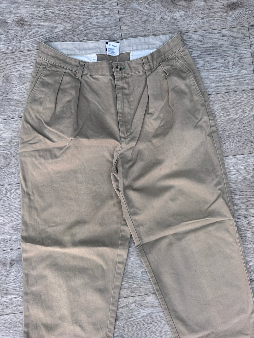 Tommy Hilfiger Mens Chino Trousers W34 L32 Beige Khaki Slim Fit Cotton 90s