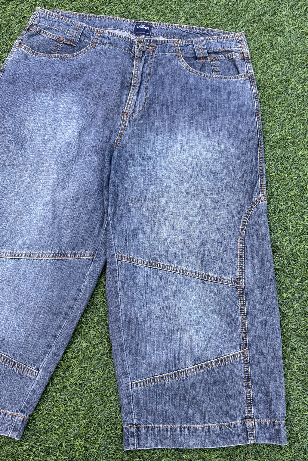 Engbers Mens Denim Shorts W36 Blue Wash Long Baggy Bermuda Jorts Y2K