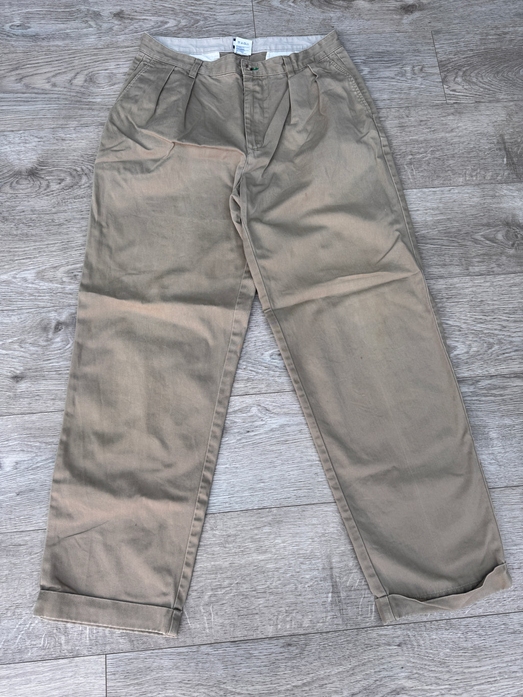 Tommy Hilfiger Mens Chino Trousers W34 L32 Beige Khaki Slim Fit Cotton 90s