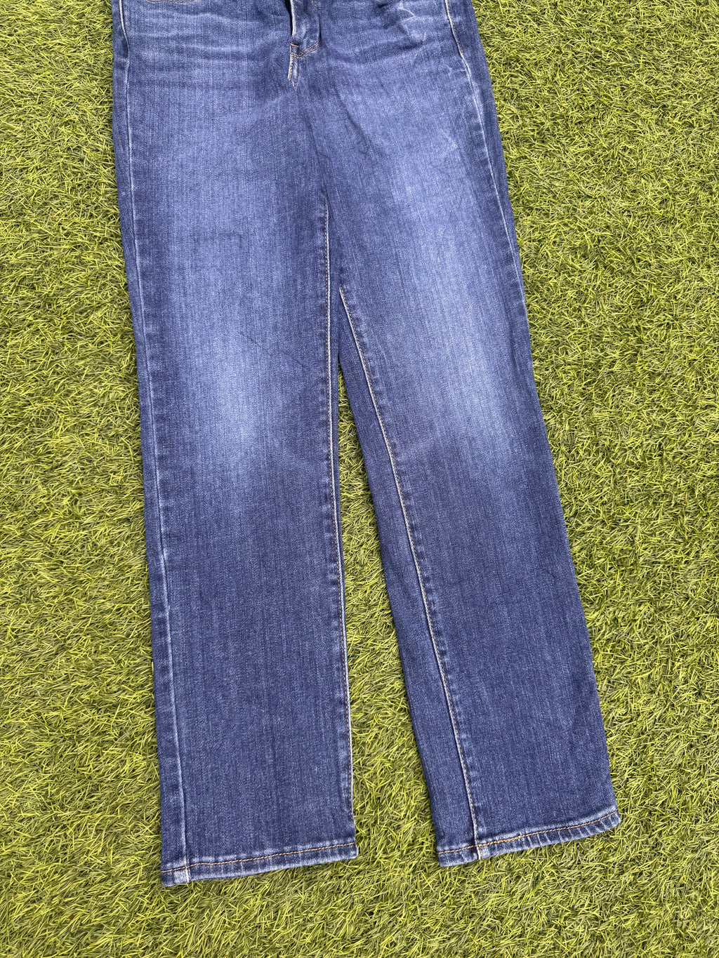 Levis 724 Womens Jeans W25 L25 High Rise Straight Crop Blue Denim