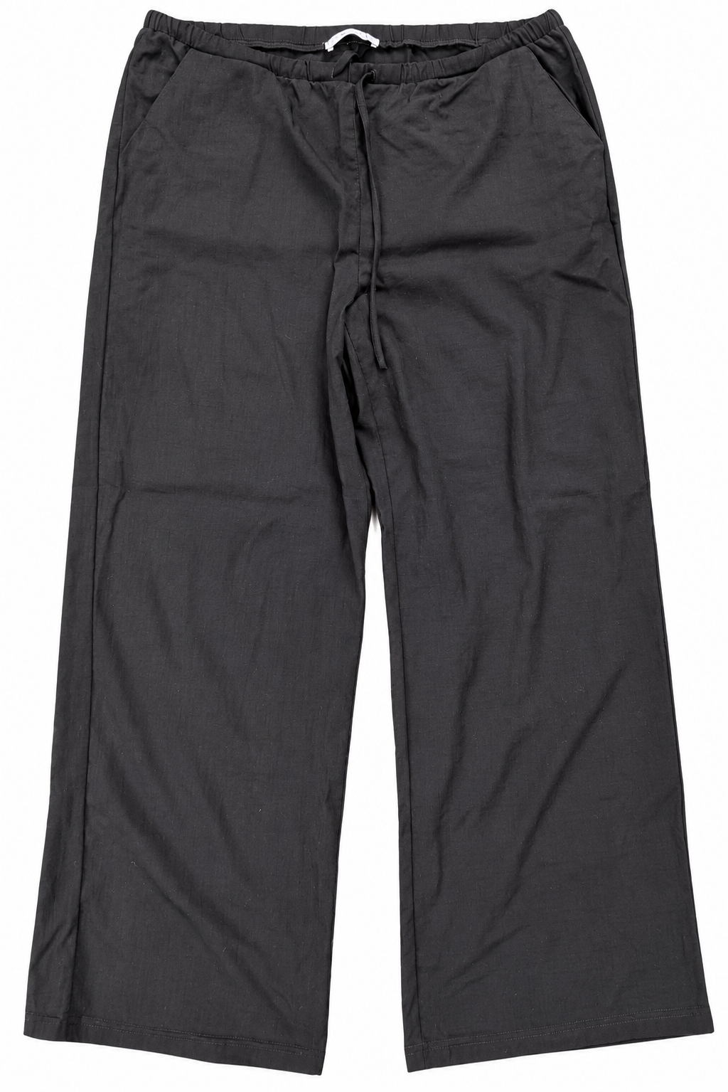 Mango MNG Womens Wide Leg Trousers XL Black Elastic Waist