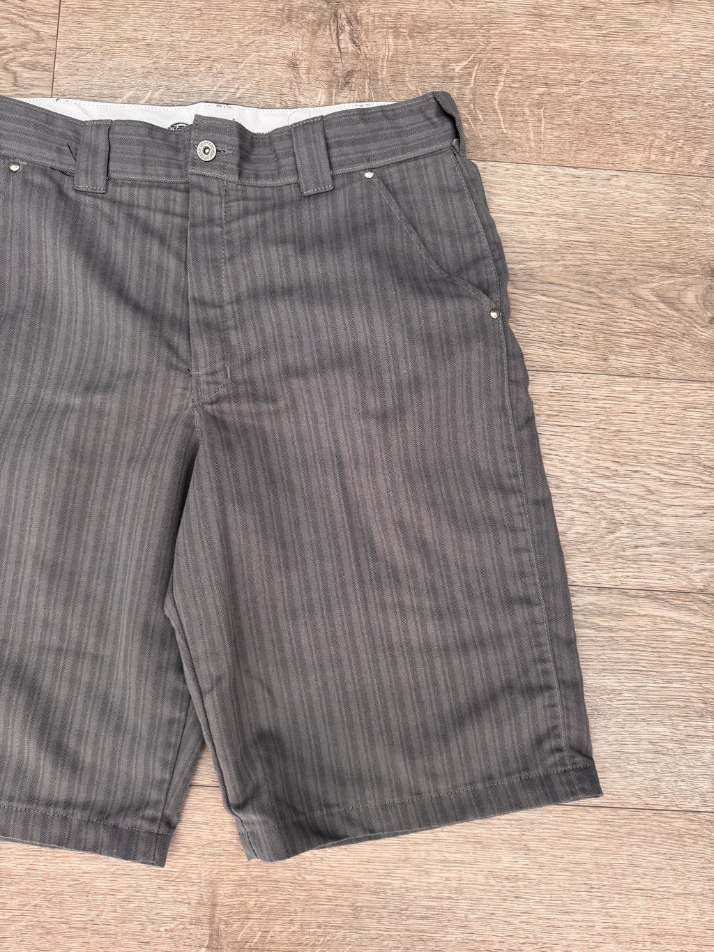 Dickies Mens Shorts W36 Grey Stripe Regular Fit Workwear Skate Cargo Work