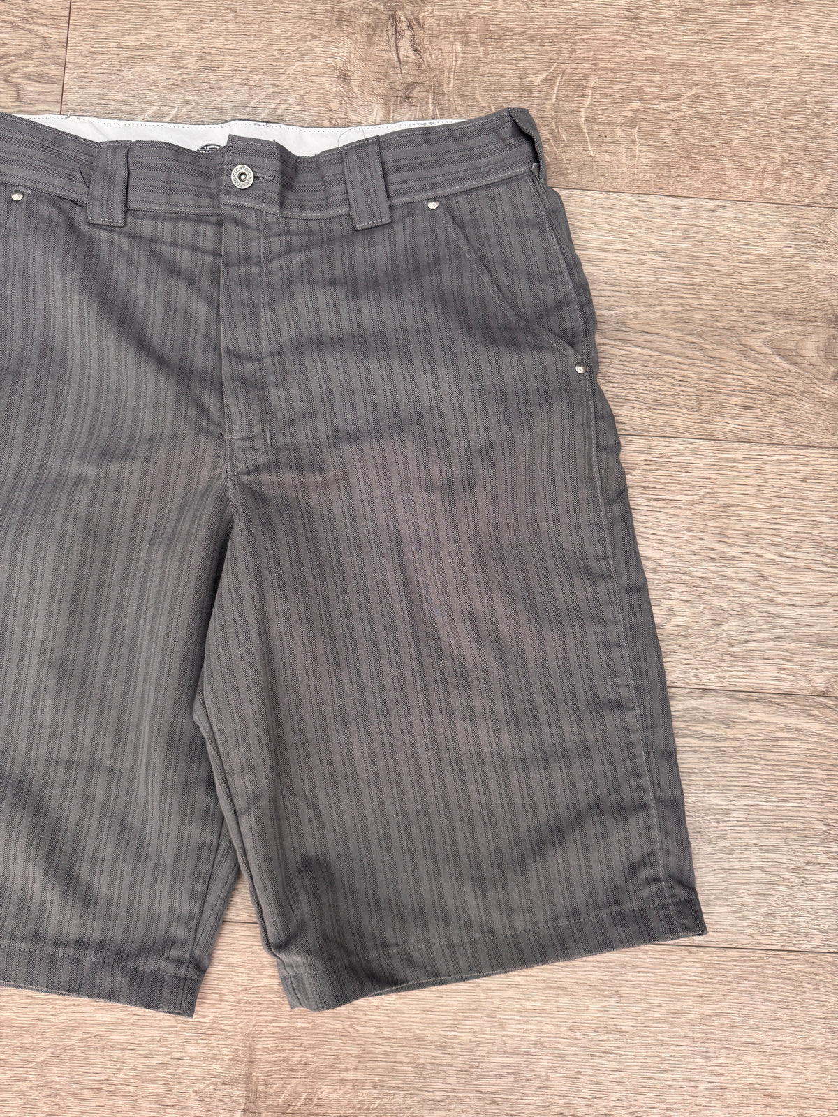 Dickies Mens Shorts W36 Grey Stripe Regular Fit Workwear Skate Cargo Work