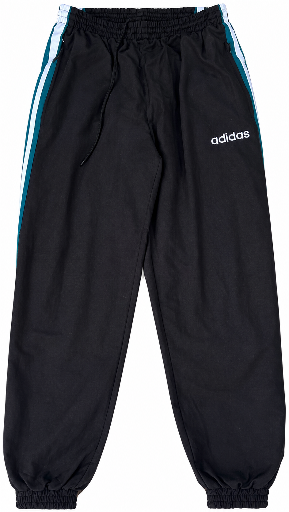 Vintage Adidas 80s 90s Track Pants Black Joggers Retro Spellout Size Medium