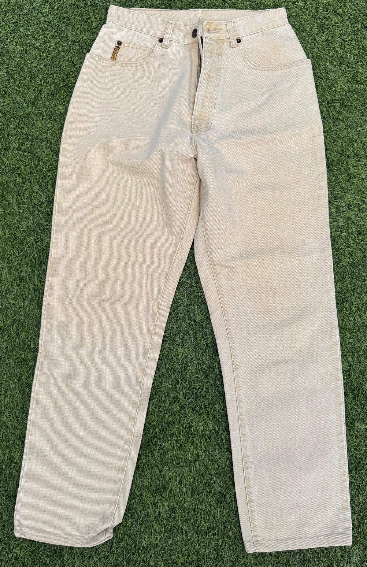 Armani Jeans Mens Beige Cream Denim Jeans Straight Leg W28 L28