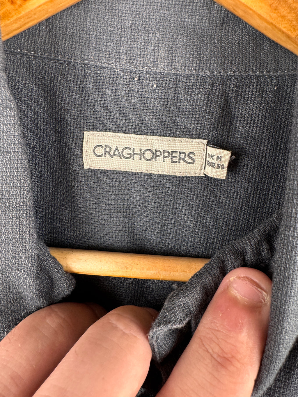 Craghoppers Mens Short Sleeve Shirt Size Medium Navy SolarDry Outdoor Hiking