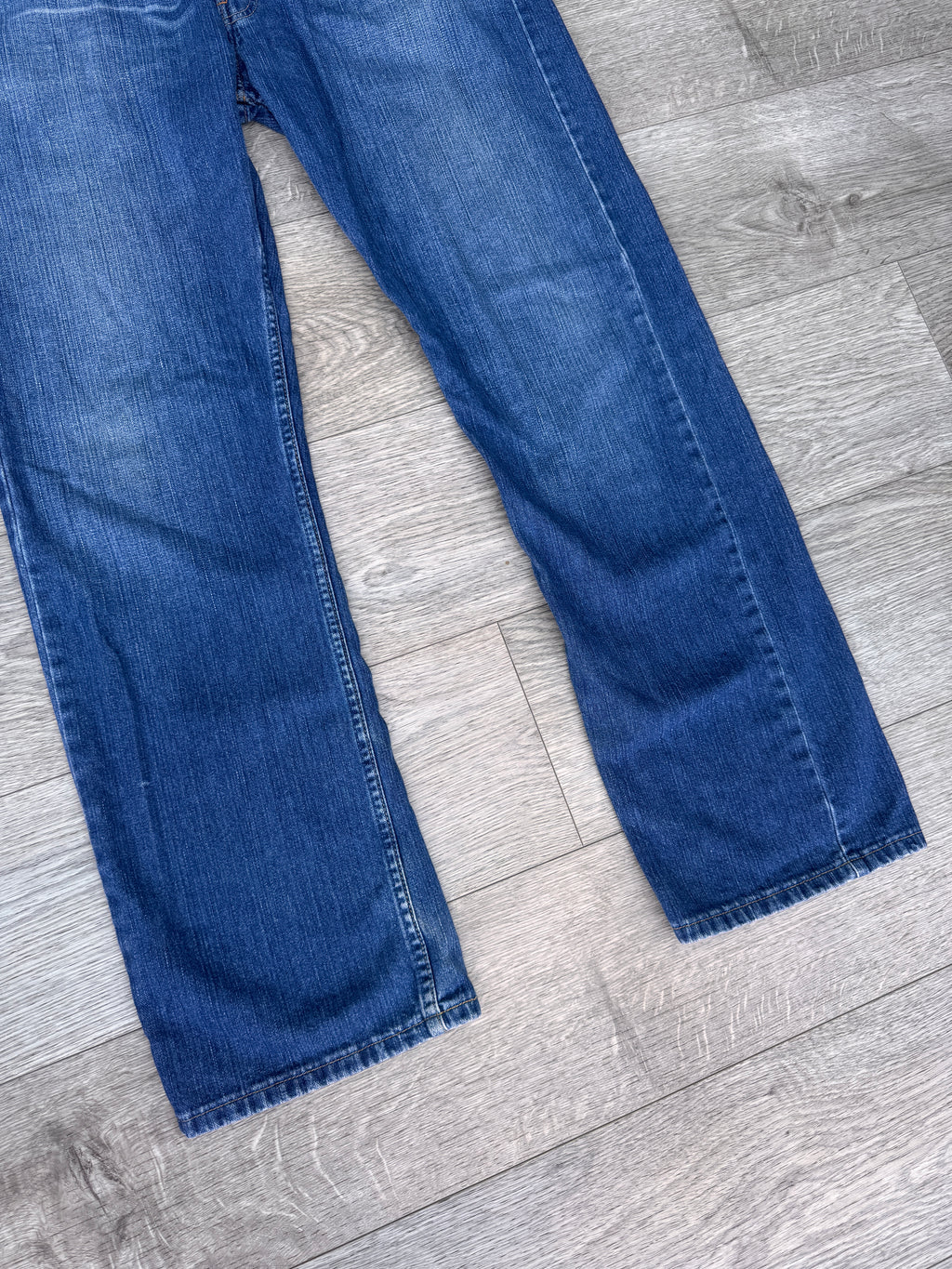 Levi Strauss Signature Mens Jeans W34 L32 Blue Denim Straight Leg Faded
