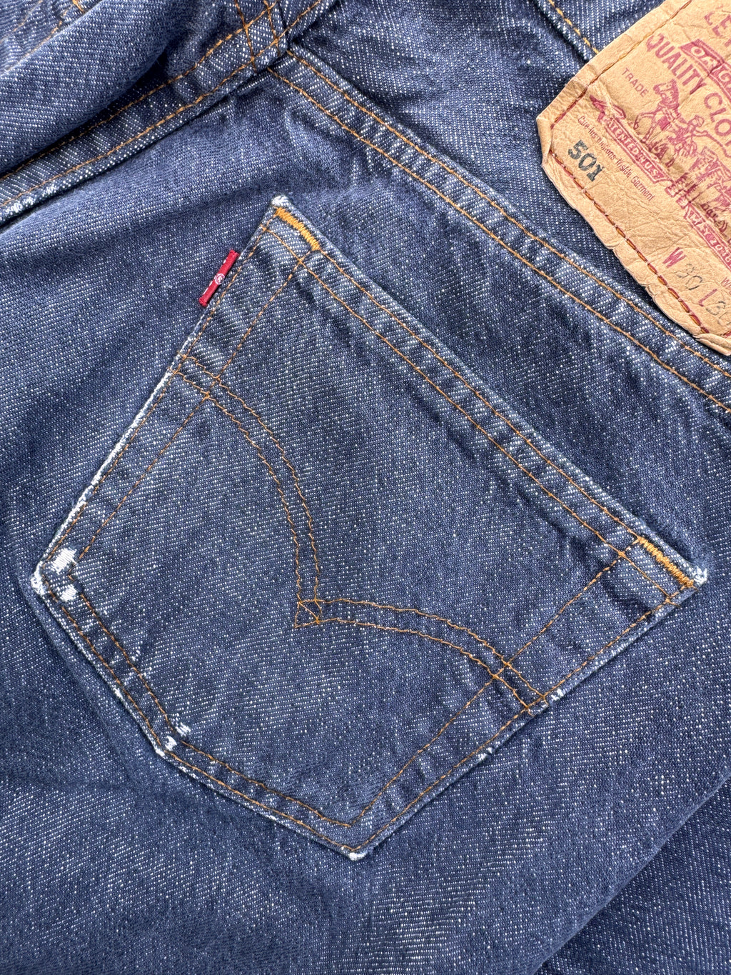 Levis 501 Mens Jeans W30 L30 Blue Denim Straight Leg Distressed Button Fly