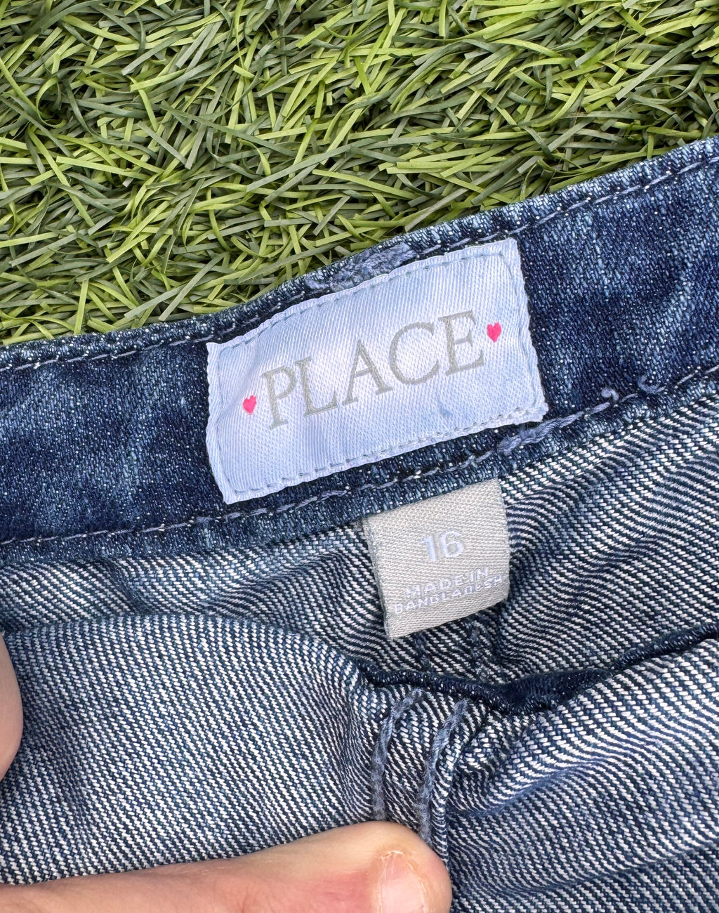 The Children's Place Girls Denim Dungarees Age 16 Blue Jeans Emoji Patches