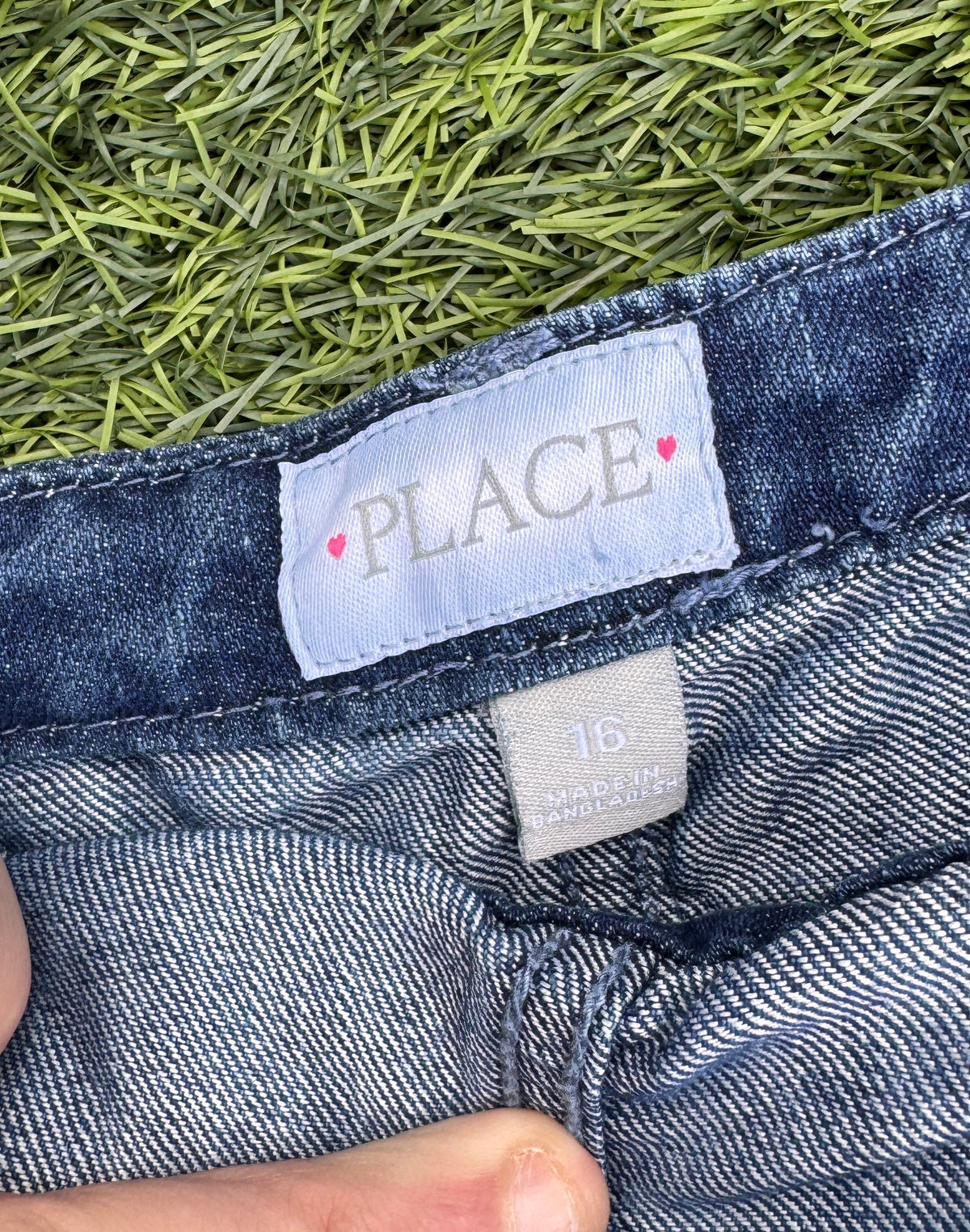 The Children's Place Girls Denim Dungarees Age 16 Blue Jeans Emoji Patches