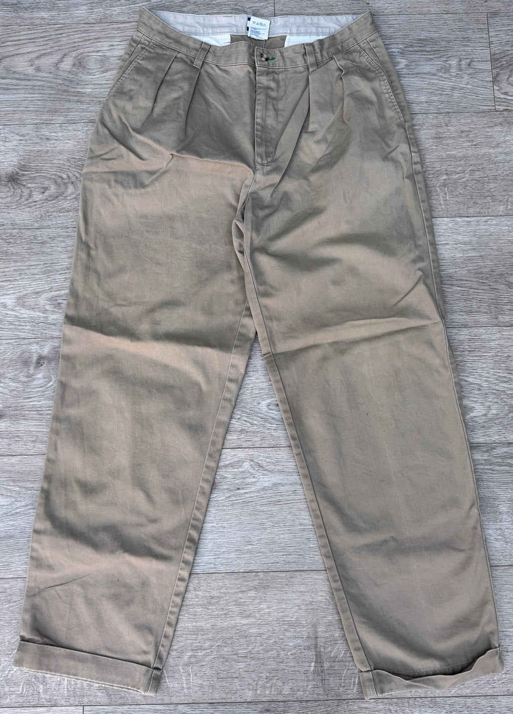 Tommy Hilfiger Mens Chino Trousers W34 L32 Beige Khaki Slim Fit Cotton 90s