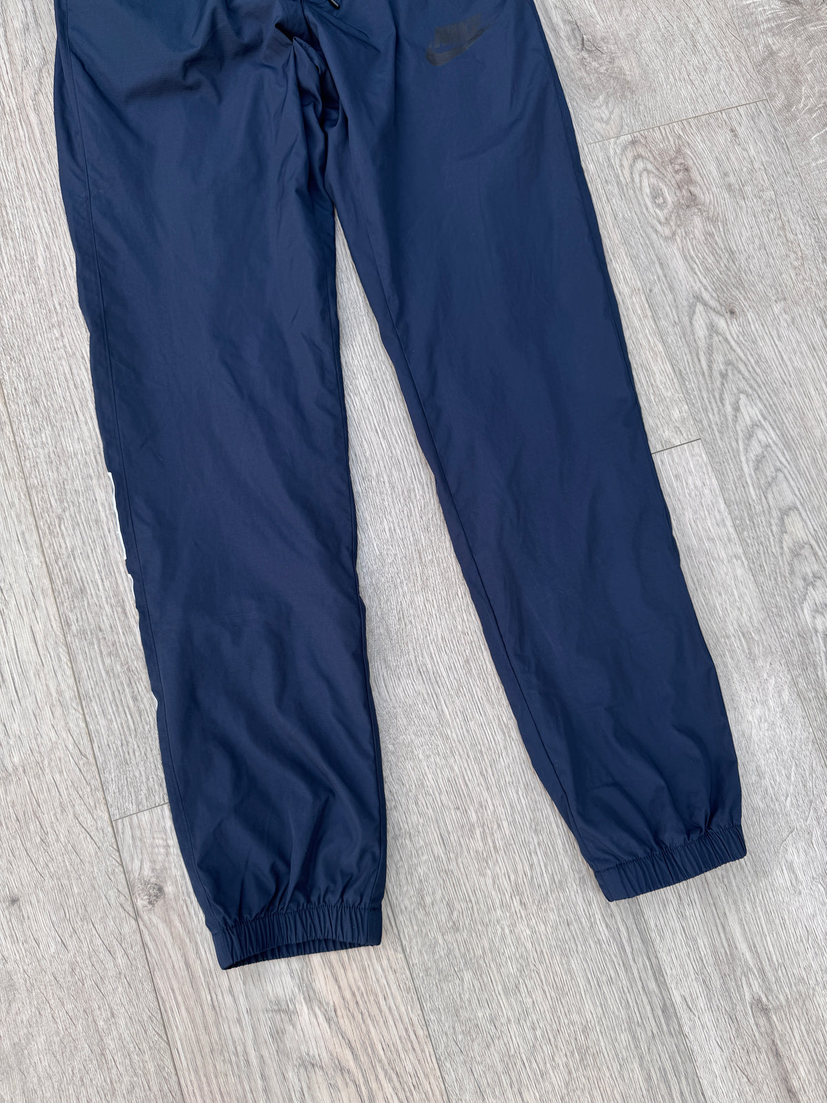 Nike Sportswear Track Pants Mens Small Navy Blue Lined Joggers Swoosh Cuffed