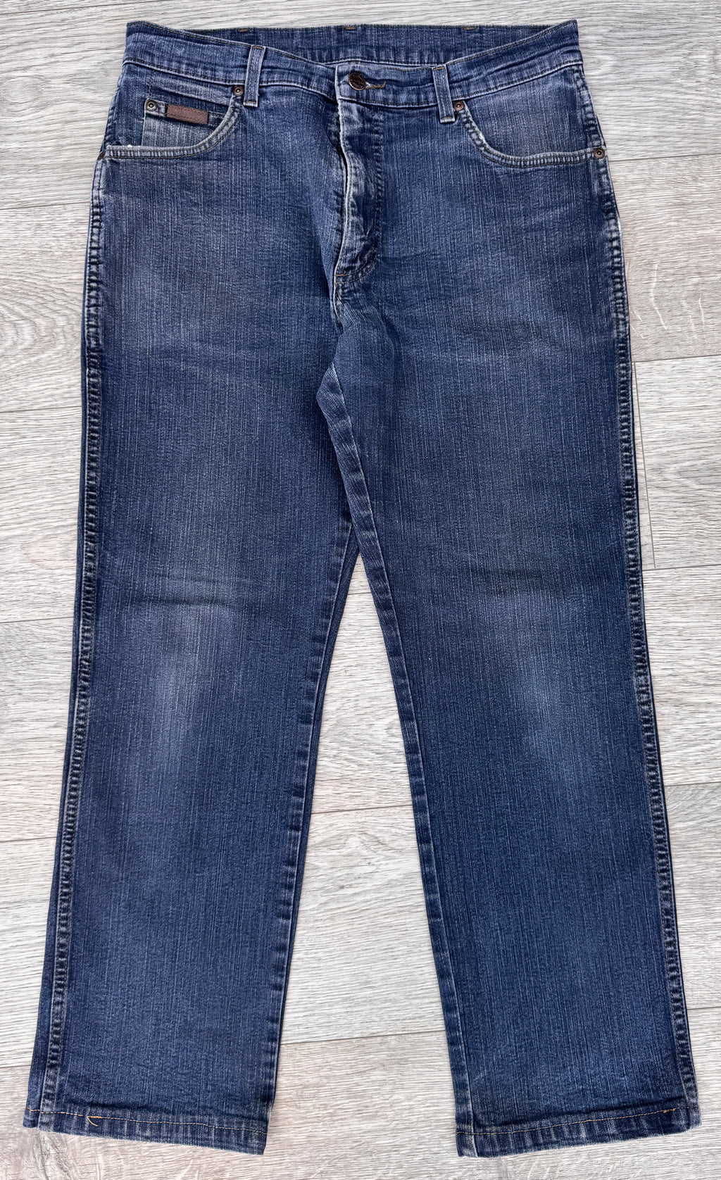 Wrangler Texas Stretch Mens Jeans W34 L28 Blue Denim Regular Straight Leg