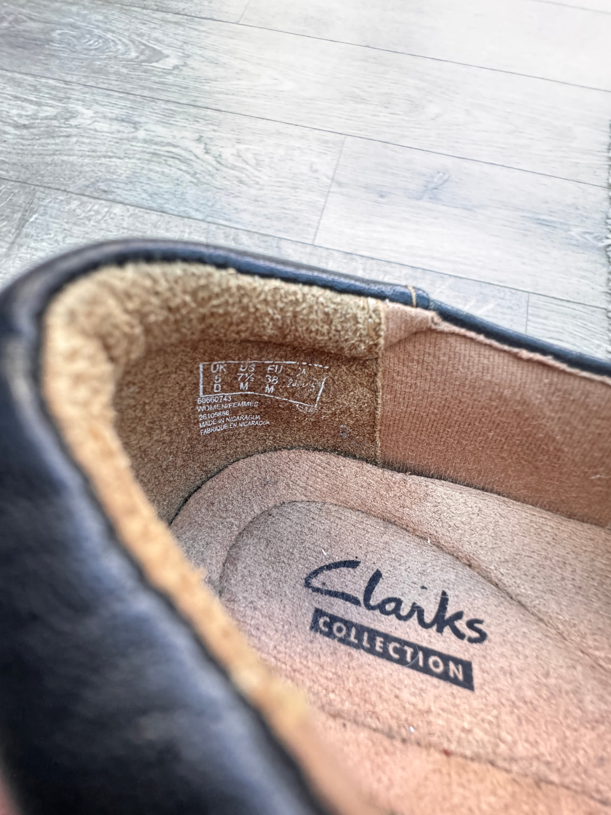 Clarks Collection Womens Black Leather Comfort Shoes UK 5D