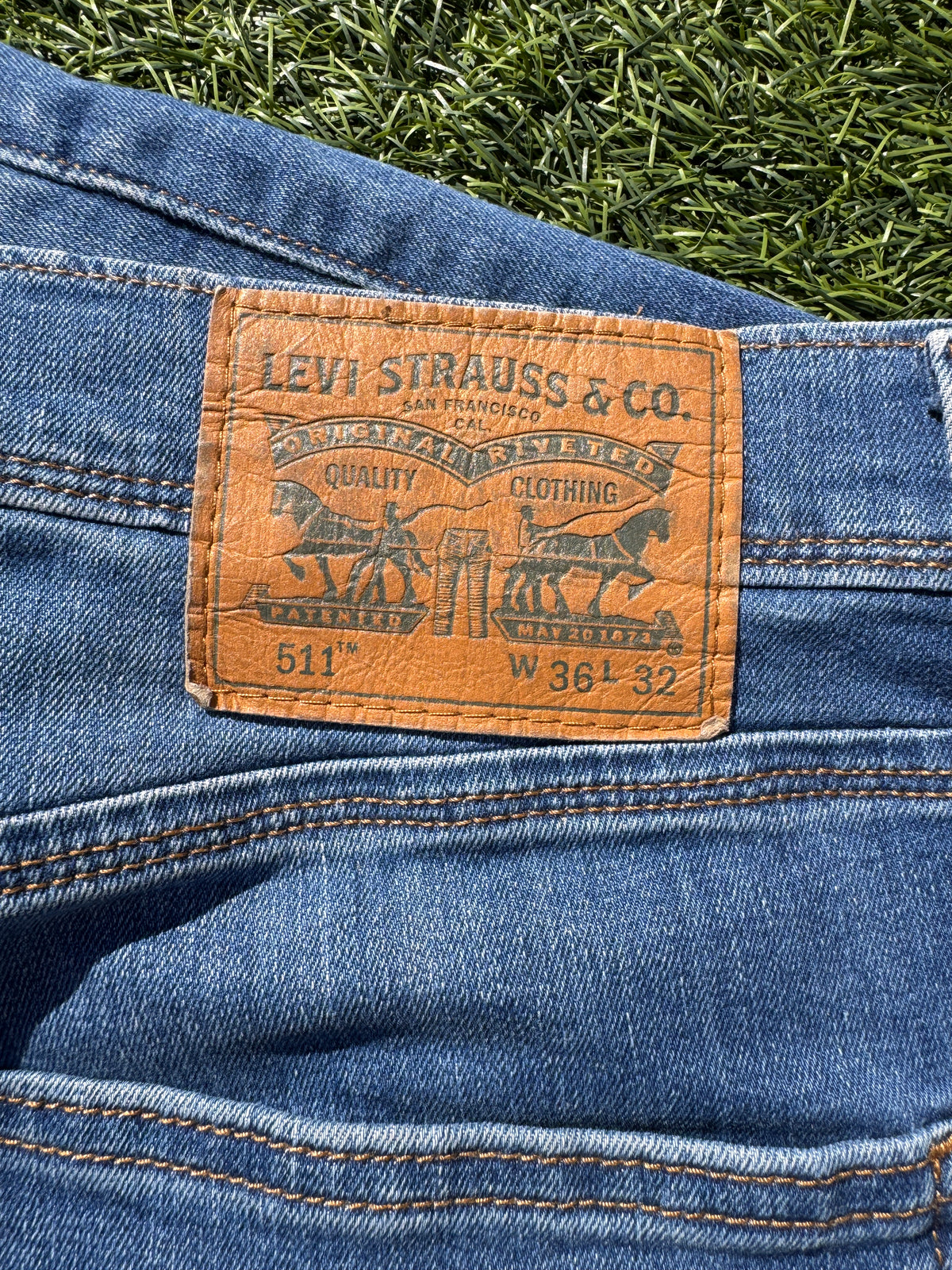 Levis 511 Slim Fit Jeans Mens W36 L32 Blue Denim Stretch