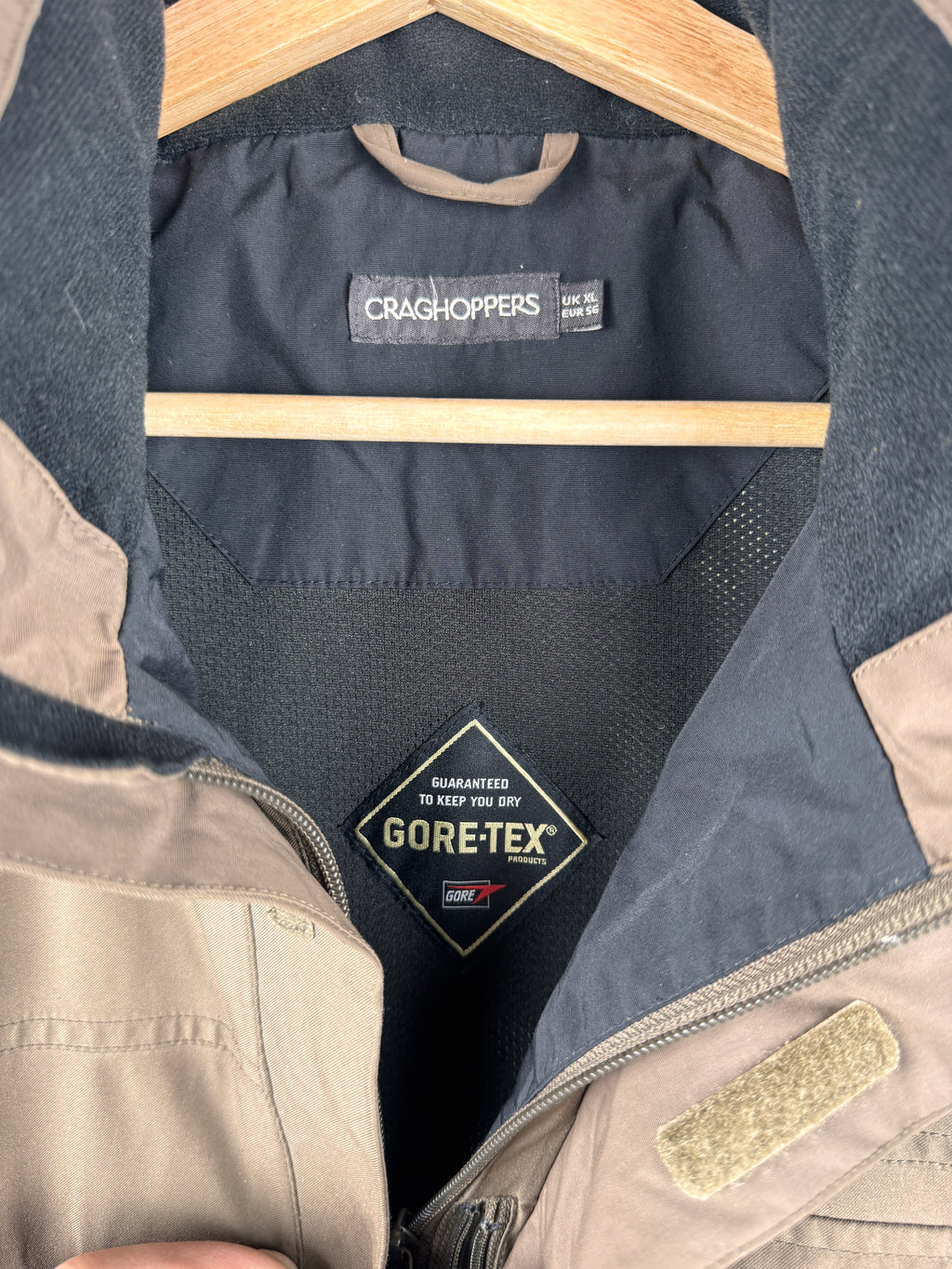 Craghoppers Gore-Tex Mens Jacket XL Brown Waterproof Hooded Hiking
