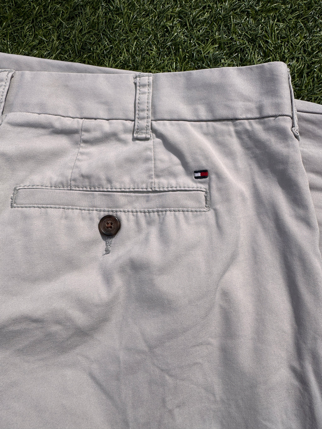 Tommy Hilfiger Mens Chino Trousers W36 L30 Beige Stone Tailored Fit