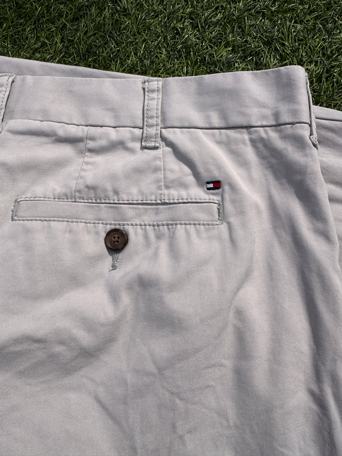 Tommy Hilfiger Mens Chino Trousers W36 L30 Beige Stone Tailored Fit