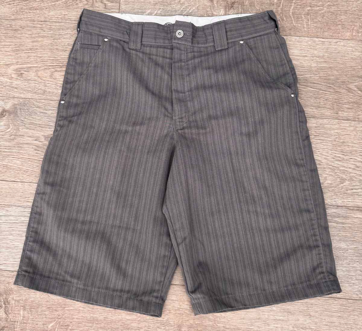 Dickies Mens Shorts W36 Grey Stripe Regular Fit Workwear Skate Cargo Work
