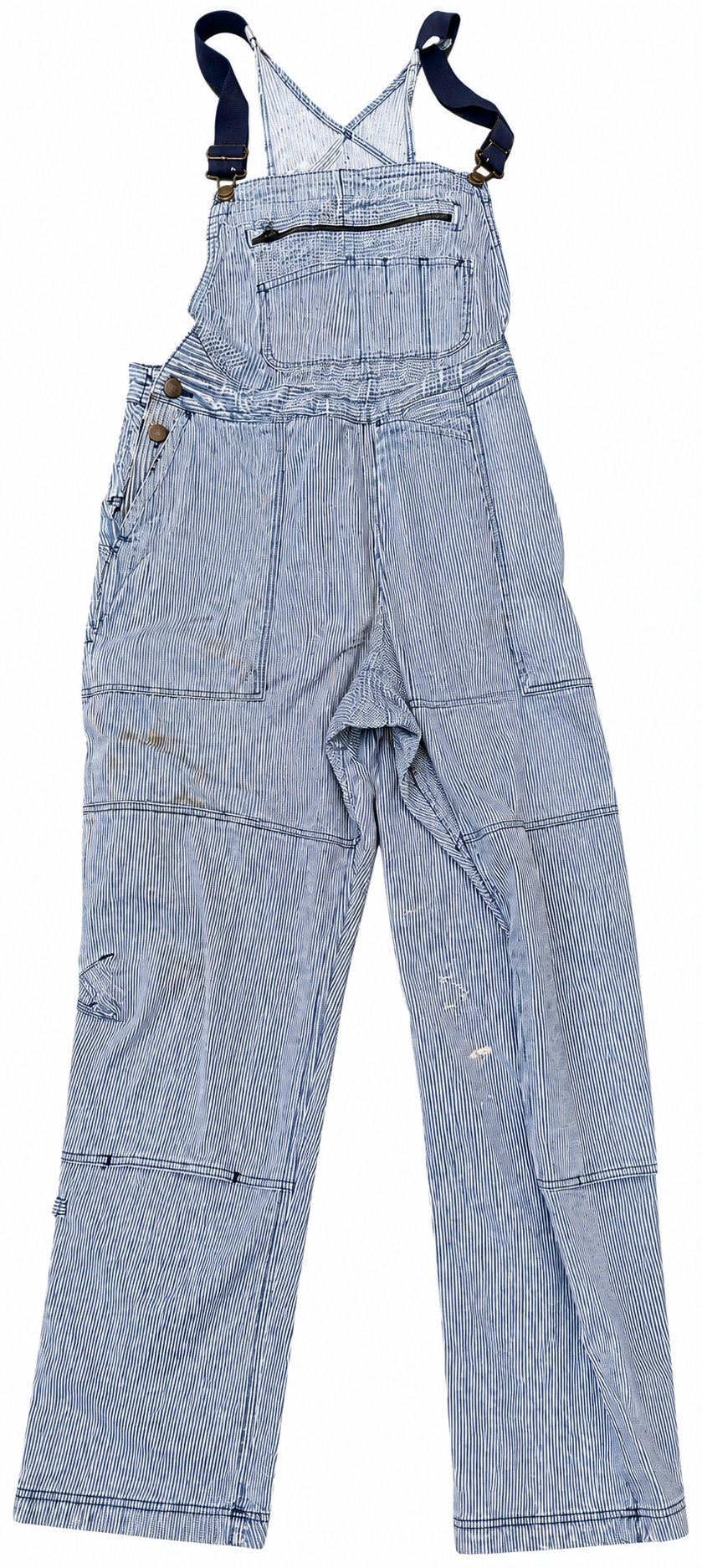 Duluth Trading Co L x 33 Hickory Stripe Bib Overalls Workwear Dungarees